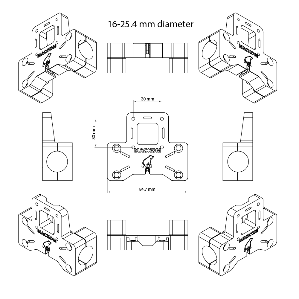 GPS Mount for Carpuride W502 / W702 / W502 Pro / W702 Pro – Bar Mount (8–22 mm)Butterfly Top